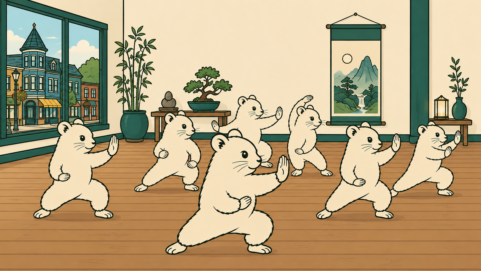 Tai Chi class practice